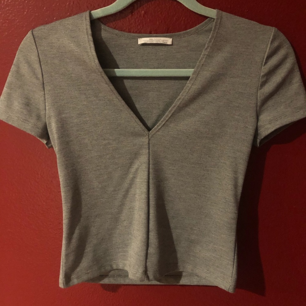 Simple grey v neck